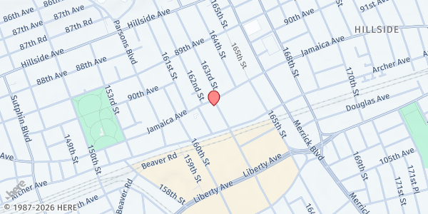 Map showing Mayor's Fund to Advance NYC/NYC Department of Probation - Jamaica at 162-24 Jamaica Avenue 2nd floor, Jamaica, NY