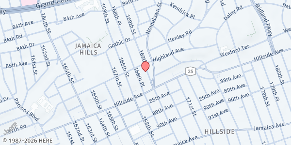 Map showing Mobile Food Pantry - Jamaica at 161-21 Jamaica Avenue, Jamaica, NY