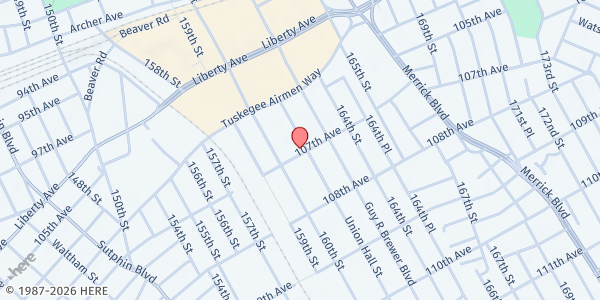 Map showing Mount Zion B.C. at 106-60 Union Hall Street, Jamaica, NY