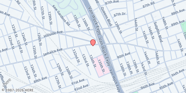 Map showing Perez Farm Stand-Jamaica Hospital at 13420 Jamaica Ave, Jamaica, NY