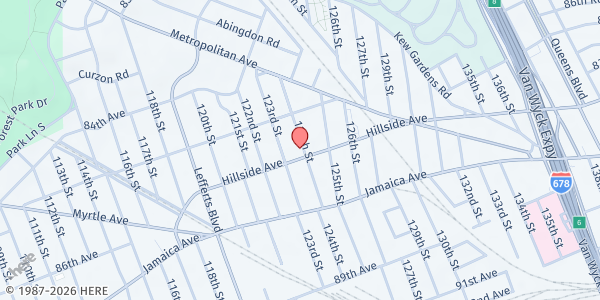 Map showing Project Lead, Inc - Jamaica Location at 123-19 Hillside Avenue, Jamaica, NY