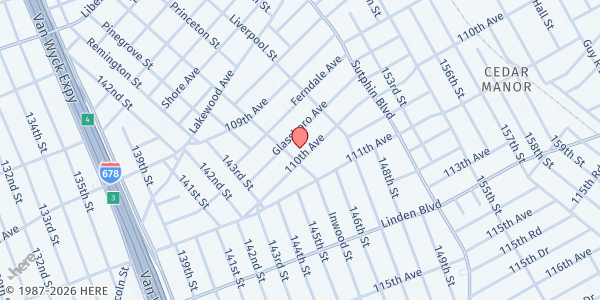 Map showing PS 160Q at 109-59 Inwood St, Jamaica, NY
