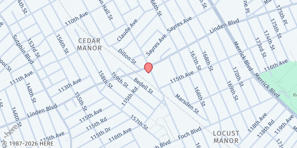 Map showing South Jamaica Multi Service WIC at 114-02 Guy R Brewer Blvd, Jamaica, NY