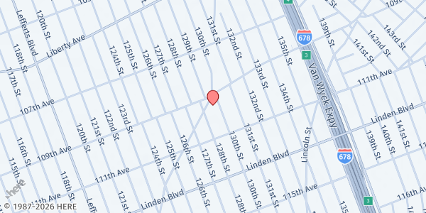 Map showing St. Teresa of Avila Community Services - Jamaica at 129-04 109th Avenue, Jamaica, NY