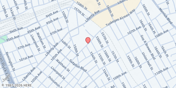 Map showing The Harding Ford ViStaten Islandon, Inc. - Jamaica at 15722 Tuskegee Airmen Way, Jamaica, NY