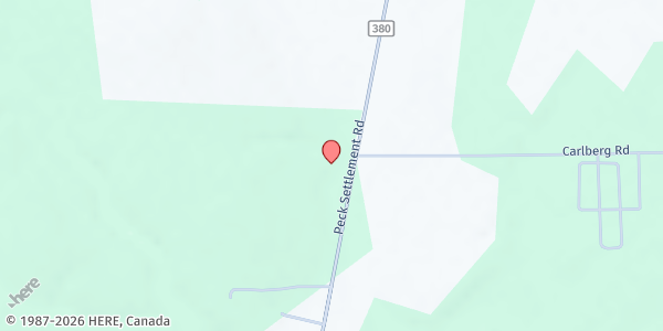 Map showing Carlberg Livestock and Produce Farm Stand at 1982 Peck Settlement Rd, Jamestown, NY