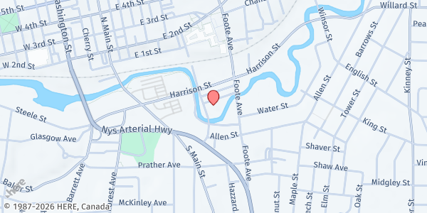 Map showing Chautauqua County Office for Aging Service - Jamestown at 107 Institute St Suite 220, Jamestown, NY