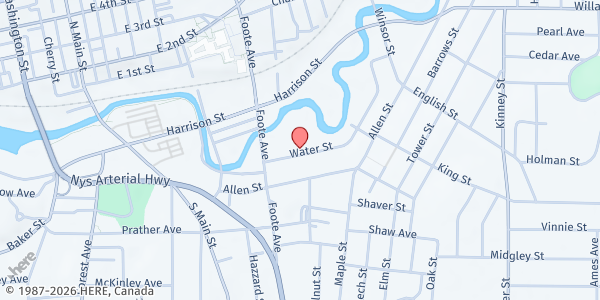 Map showing Community Helping Hands - Jamestown at 31 Water St, Jamestown, NY