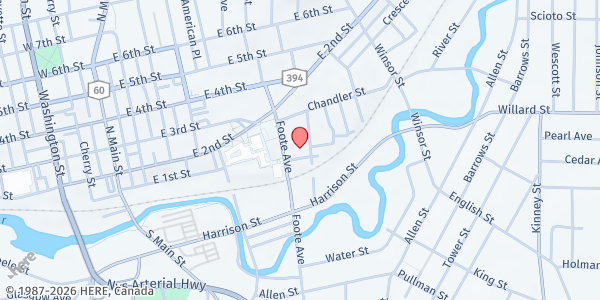 Map showing Jamestown Mobile Market - Silver Tree Seniors at 9 Crane Street, Jamestown, NY