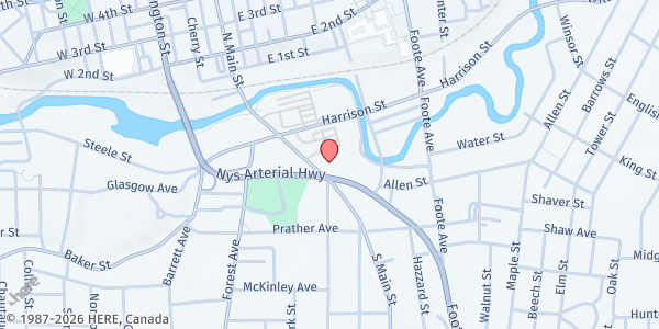 Map showing The Salvation Army of Jamestown NY at 83 S. MAIN STREET, JAMESTOWN, NY