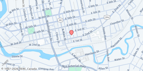 Map showing United Way of Southern Chautauqua County - Main Office at 208 Pine St, Jamestown, NY