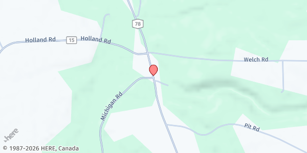 Map showing Immanuel Ministries Java Village Food Pantry at 4530 Main St, Nys Rte 78, Java Village, NY