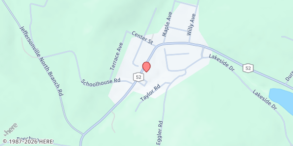 Map showing First Presbyterian Church of Jeffersonville Food Pantry at 4907 State Route 52, Jeffersonville, NY