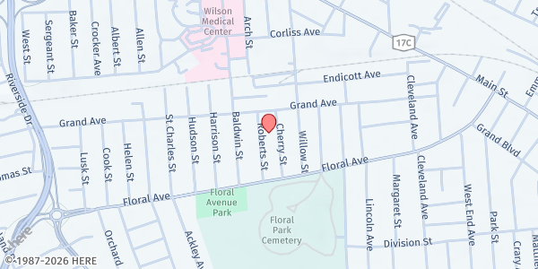 Map showing Family Enrichment Network - Johnson City Office at 24 Cherry Street, Johnson City, NY