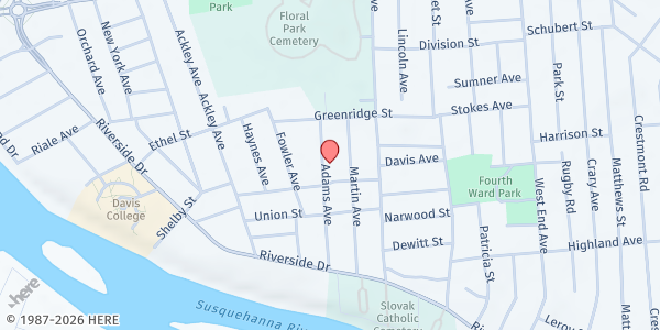 Map showing Hope Foundation - Johnson City at 37 Adams Ave, Johnson City, NY