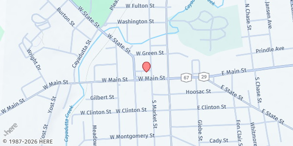 Map showing Community Free Meals - NOAH at 1 N. Market St, Johnstown, NY