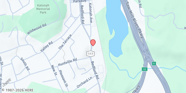 Map showing COMMUNITY CENTER OF NORTHERN WESTCHESTER FOOD PANTRY at 84 BEDFORD ROAD, KATONAH, NY