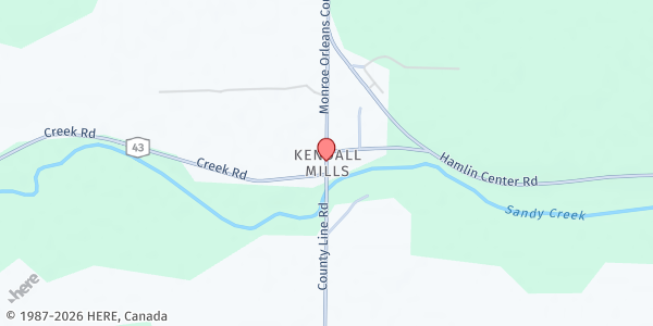 Map showing Partyka Farms Farm Stand at 1420 County Line Road, Kendall, NY