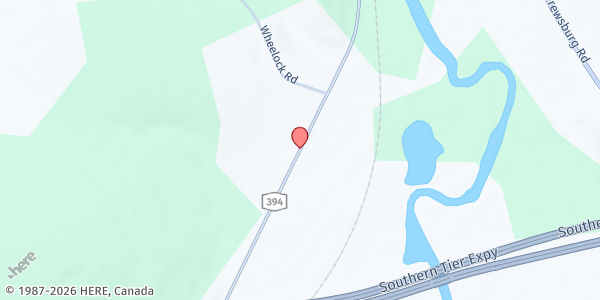 Map showing Abers Acres Farm Stand at 884 Rte. 394, Kennedy, NY
