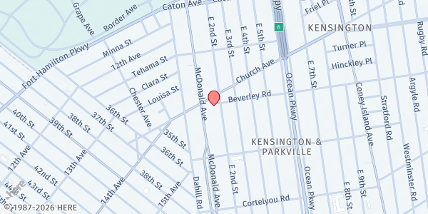 Map showing CHIPS Mobile Pantry @ Kensington Plaza at 118 Beverley Road, Kensington, NY