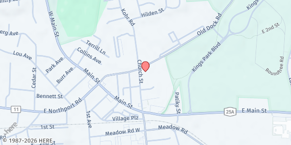 Map showing St. Joseph's Kings Park at 59 Church St., Kings Park, NY