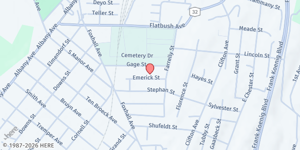 Map showing Happy to Help Food Pantry at 75 Emerick Street, Kingston, NY