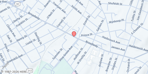 Map showing Kingston YMCA Farm Stand at 507 Broadway, Kingston, NY