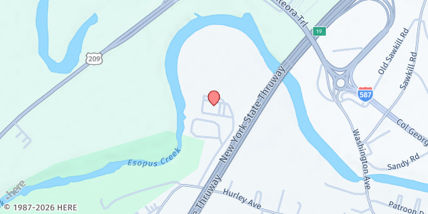 Map showing Pointe of Praise Food Pantry at 243 Hurley Ave, Kingston, NY