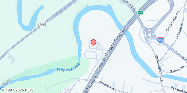 Map showing Pointe of Praise Food Pantry - Food Distribution Center at 243 Hurley Ave, Kingston, NY