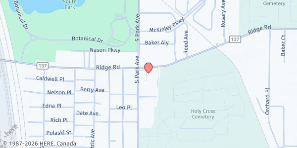 Map showing O.L.V. ST. VINCENT DEPAUL SOCIETY at 767 RIDGE ROAD, LACKAWANNA, NY