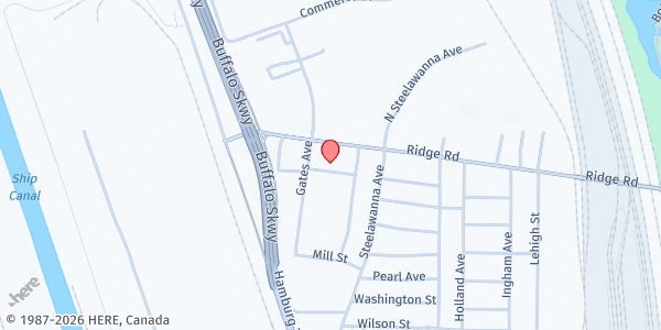 Map showing S.B.C.FOUNDATION - Lackawanna at 18 CHURCH STREET, LACKAWANNA, NY