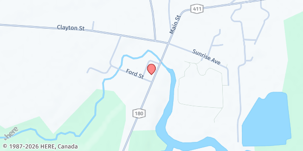 Map showing Gwen's Food Pantry at 36213 NYS Rt 180, LaFargeville, NY