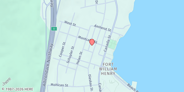 Map showing Lake George Food Pantry at 71 Montcalm St, Lake George, NY