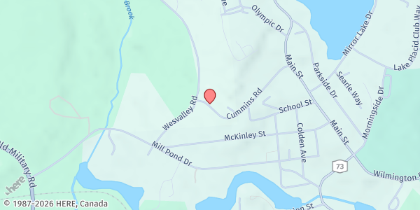 Map showing Lake Placid Ecumenical Food Pantry at 31 Cummings Rd, Lake Placid, NY