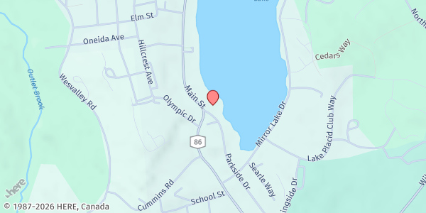 Map showing North Elba Community Lunch at 2583 Main St., Lake Placid, NY