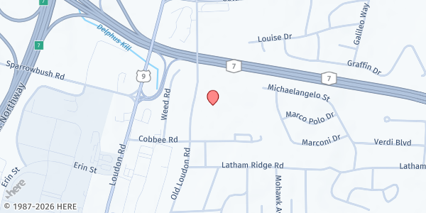 Map showing St. Ambrose Food Pantry at 347 Old Loudon Road, Latham, NY