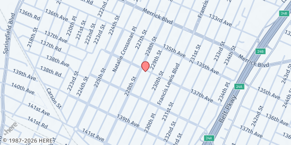 Map showing LINDEN SEVENTH DAY ADVENTIST CHURCH COMMUNITY SERVICES at 228-20 137TH AVENUE, LINDEN, NY