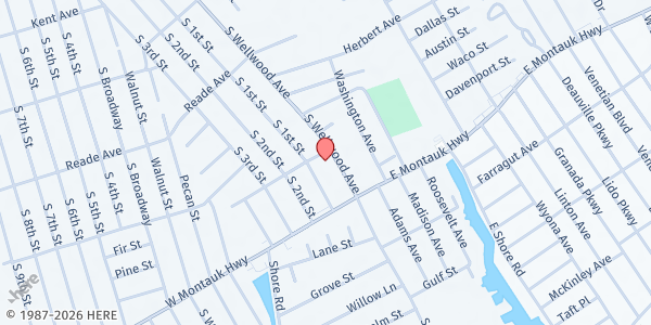 Map showing Grace's Food Pantry at 515 S Wellwood Ave., Lindenhurst, NY