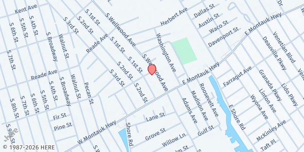 Map showing Grace's Food Pantry @ Grace United Methodist at 515 S. Wellwood Avenue, Lindenhurst, NY