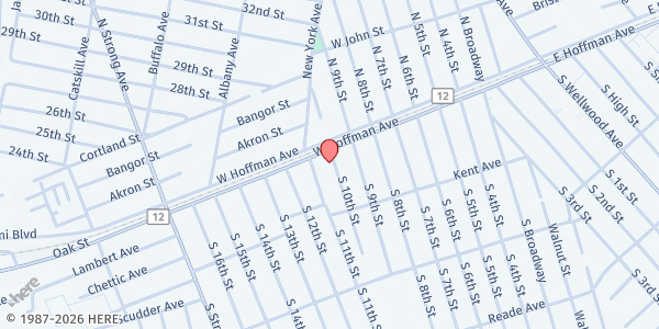Map showing Heart of Worship Food Pantry at 301 West Hoffman Avenue, Lindenhurst, NY
