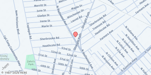 Map showing RCCG Prince of Peace FP at 732 N. Wellwood Avenue, Lindenhurst, NY