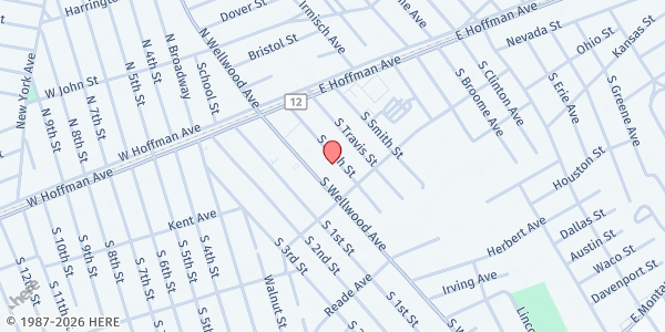 Map showing Saint Vincent de Paul @ Our Lady of Perpetual Help at 210 S Wellwood Ave, Lindenhurst, NY