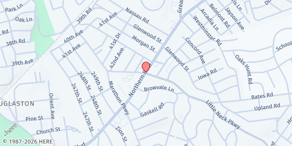 Map showing Sam Field Y at 58-25 Little Neck Parkway, Little Neck, NY
