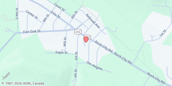 Map showing LITTLE VALLEY FOOD PANTRY at 207 Rock City Street, Little Valley, NY