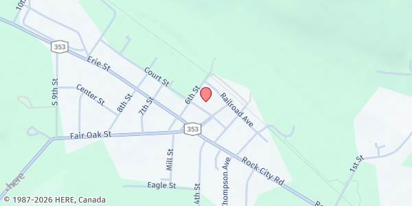 Map showing The Little Valley United Methodist Church at 109 Court St, Little Valley, NY