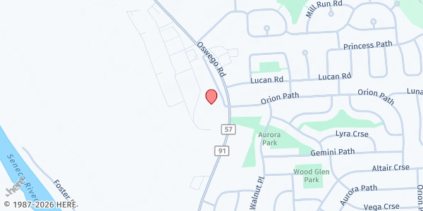 Map showing Northside Baptist Church Food Market at 7965 Oswego Road, Liverpool, NY