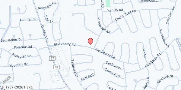 Map showing United Church of Christ Bayberry FP at 215 Blackberry Rd, Liverpool, NY
