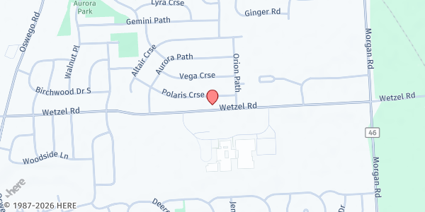 Map showing Wetzel Road Church of Christ at 4268 Wetzel Road, Liverpool, NY