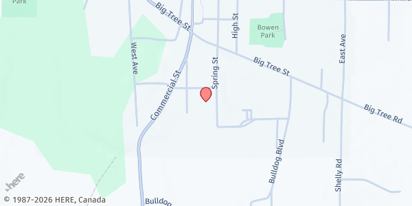 Map showing Sent By Ravens Food Pantry, Inc. at 40 Spring Street, Livonia, NY