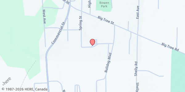 Map showing Sent By Ravens Food Pantry, Inc. at 40 Spring St., Livonia, NY